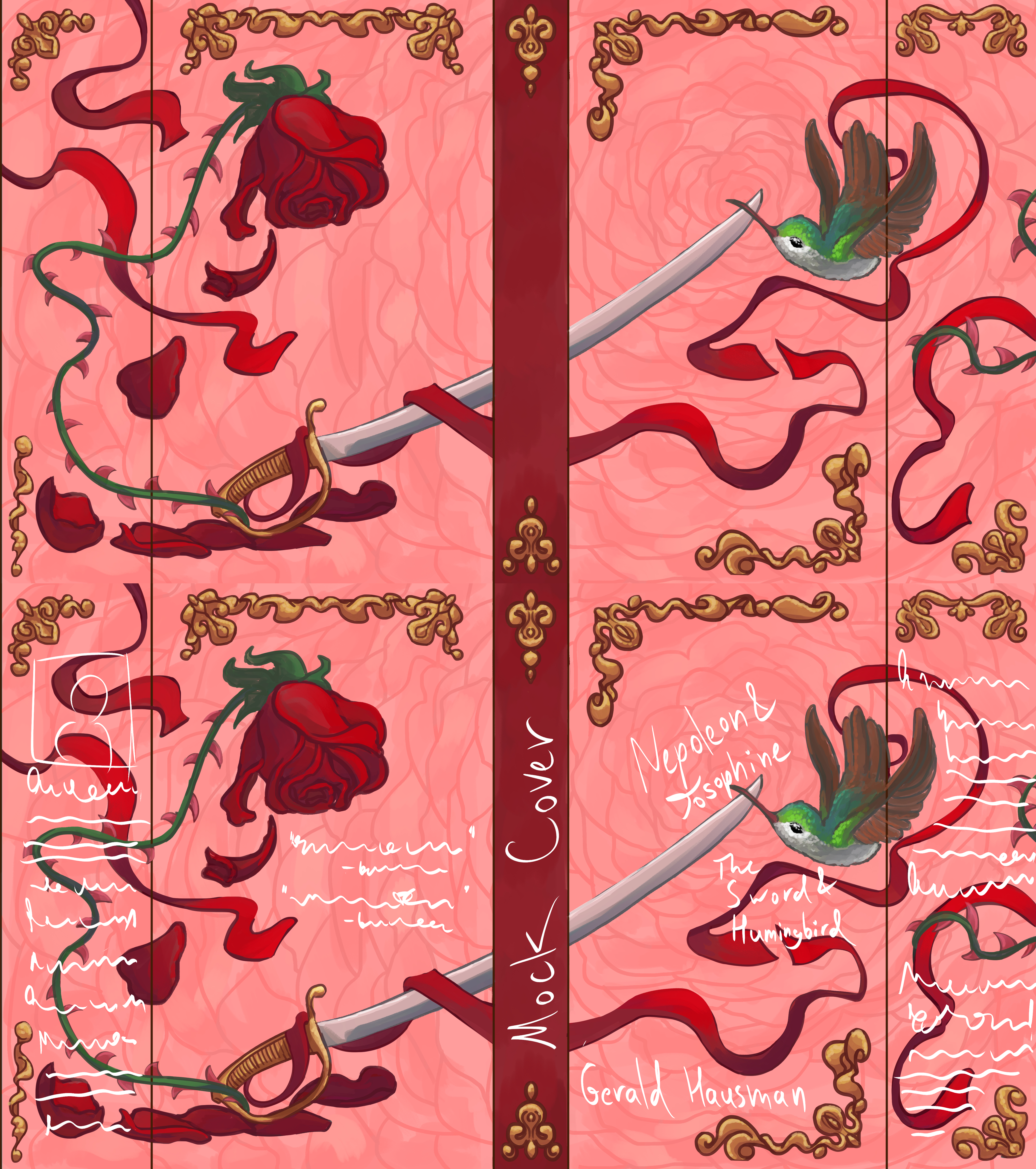 Napoleon & Josephine: The Sword And The Hummingbird - a novel by Gerald Hausman and Loretta Hausman - wrap around cover illustration
